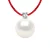 Diamond Necklace Natural 0.030 Cts en Freshwater Pearl Ronde 8-9 mm Link Nylon Red 925