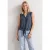 Blousetop met bowlingkraag en knoop
