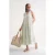 Mouwloze V-hals Muslin Midi Jurk met Zakken