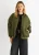 Khaki gewatteerd oversized bomberjack