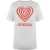 Love Moschino Wit T-shirt Met Groot Rood Hartlogo