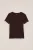 WE Fashion – Meisjes T-shirt met ribstructuur – Slim Fit – Donkerbruin – Katoen –