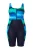 Ulla Popken Shaping-badpak  neonblauw / neongroen / zwart