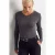 Dames Slim Fit V-Hals Ribbelsweater