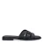 Manfield leren slippers zwart