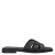 Manfield leren slippers zwart