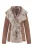 Dames Taupe Schapenvacht Toscana Shearling Suède Leren Jas – Noiré