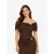 Guess Dames top brigitte off shoulder regal bruin