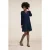 River Woods Navy V-neck Dress Long Sleeves Blue