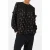 French Connection Stellar Foil Ls Rnd Neck Top Black