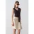 Hoge Taille Katoenen Poplin A-Lijn Mini Rok