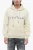 Geborstelde katoenen hoodie met geborduurd logo in beige