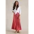 White Stuff Sara Linen Blend Maxi Skirt Red Multi