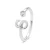 Luxenter 925 Sterling Zilveren Ring met Rhodium Plated Briljant Zirkonia – Alfabet