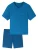 SCHIESSER Pyjama kort ‘Comfort Essentials’  blauw / royal blue/koningsblauw