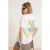 TRENDYOLMİLLA Dames Ecru Slogan Kort Oversized T-shirts