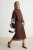 TRENDYOLMİLLA Dames Bruin Effen Maxi Driekwart mouw Bodycon Jurken