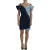 Denim Mini Jurk Tweekleurige Wikkelstijl