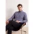 TRENDYOL MAN Heren Donkerblauw Gestreept Lang Regular fit Overhemden