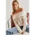 Off Shoulder Geribbelde Gebreide Trui