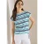 Cecil Dames Shirt met ronde hals en rimpels in Blauw