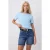 TRENDYOLMİLLA Dames Donkerblauw Effen Lang Regular fit T-shirts