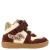 Develab leren sneakers met panterprint – donkerrood/beige