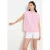 LOLALIZA rechtvallend gestreepte blouse – roze
