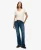 Jeans van Biologisch Katoen met Halfhoge Taille en Uitlopende Pijpen Blue