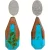 White Stuff Dipped Wooden Earring Brown Multi