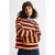 Anytime gestreepte sweater bordeauxrood/oranje