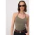 TRENDYOLMİLLA Dames Kaki Effen Mouwloos Getailleerd Blouses