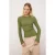 TRENDYOLMİLLA Dames Kaki Effen Lang Getailleerd Blouses