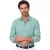 Turquoise overhemd Casa Moda borstzak witte knopen