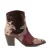 Lazamani leren enkellaarzen bordeaux/goud/slangenprint