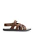 Manfield – Heren – Leren gevlochten cognac slippers –