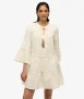 Ibiza Gelaagde Mini-jurk met Lange Mouwen White