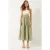 Textuur Maxi Rok met Knopen Sluiting