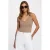 Morgan mouwloze top met glitters – beige
