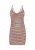 MYMO Gebreide jurk ‘Spring Summer’  donkerblauw / geel / jade groen / rood