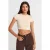 Dames Slim Fit Crop Crewneck T-shirt