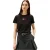 Tommy Jeans Dames-T-shirt met strass-logo, normale pasvorm (Zwart)