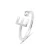 Luxenter 925 Sterling zilveren ring met gerhodineerde briljant zirkonia – Alfabet