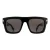 Tom Ford Square Mens glanzende zwarte rook grijze zonnebril