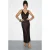 Mouwloze Satijnen Maxi Slipdress met Cowlneck en Accessoire Detail