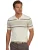 Beige gestreepte polo Scotland Blue Avan knitted v-hals