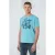 No Excess T-shirt Crewneck Print Garment Dyed Light Aqua