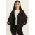 Oversized Dikke Gabardine Jasje met Ritssluiting