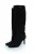 Zwarte suède knieboots met GG-logo