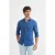 William de Faye Linnen shirt blauw